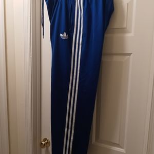 Adidas XL Track Pants Cobalt Blue w White Stripes